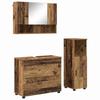 Bathroom Furniture Set with Door 3 Pcs Reclaimed Wood Plywood and Metal