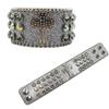 Hip-hop Trendy Rhinestone Bracelet, Personalized Diamond-encrusted PU Leather Bracelet