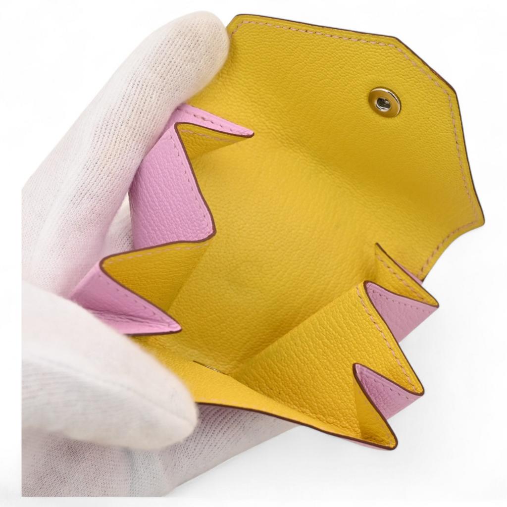 Auth Hermes Coin Case Le Vingt Quatre Chevres Pink He7825zz