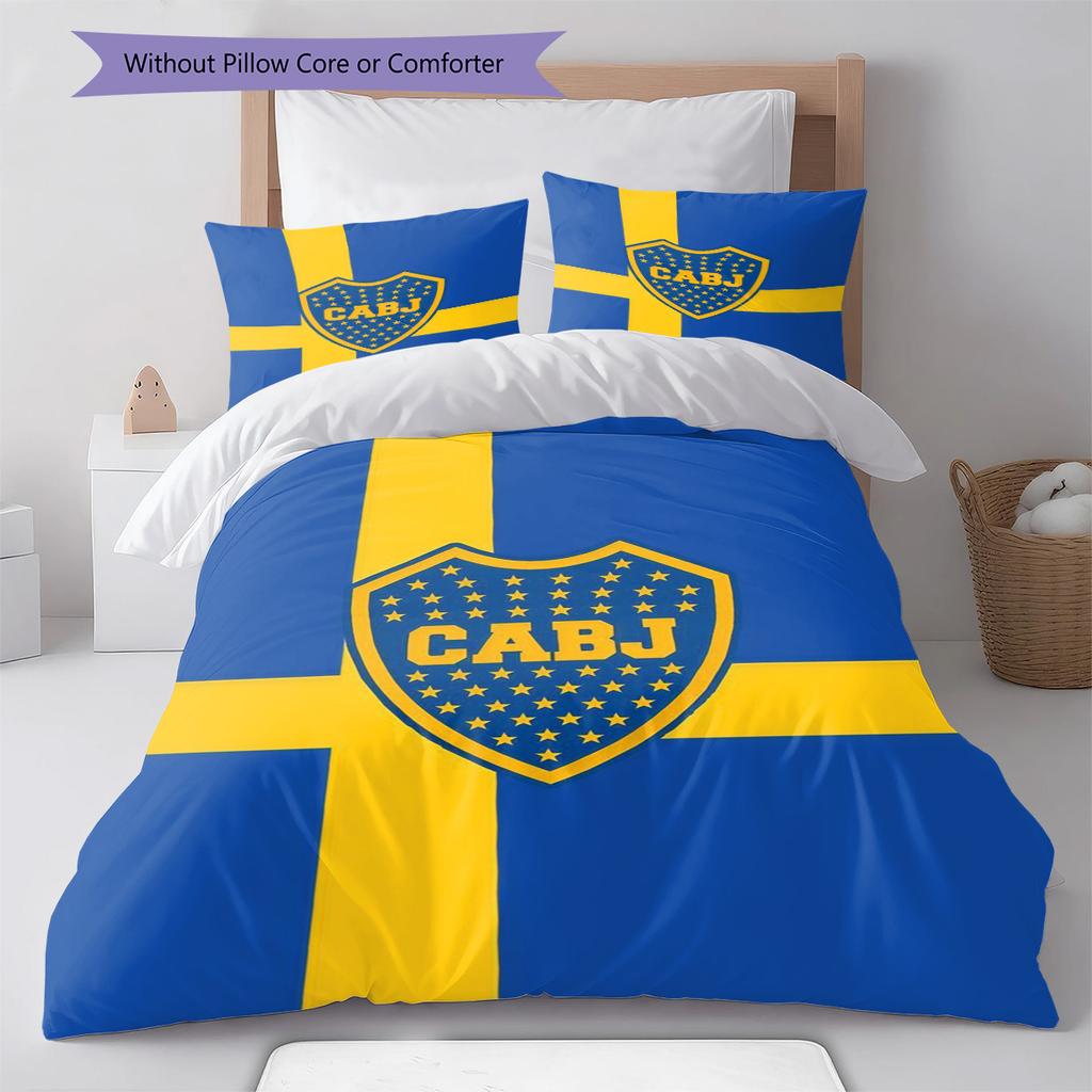 Boca Juniors Pattern Bedding Set Quilt Cover Pillowcase Home Decor Gift (1 * duvet cover + 2 * pillowcase, without core)