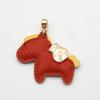 Instant Wealth Leather Keychain with Cartoon Pony Pendant for Couples – Trendy Bag and Car Accessory