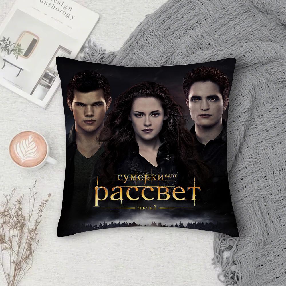 Classic Movie TV Film T-Twilight Pillow Case Square Double-Sided Printing Short Plush Sofa Cushion Cover Bedside Pillow
