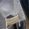 High Waist Plus Size Women's Frayed Denim Shorts - Slimming 5-Point A-line, Summer Loose Fit.