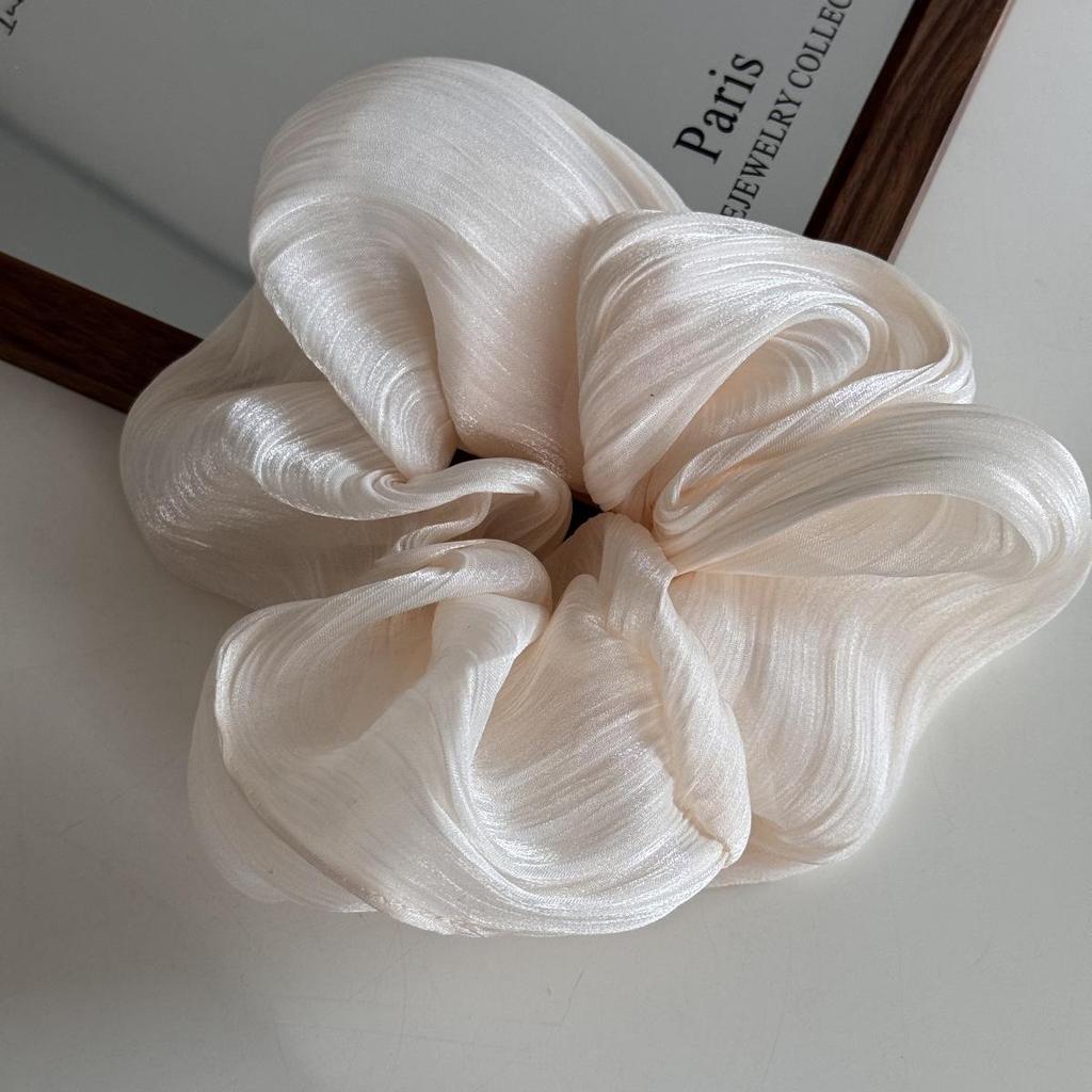 Korean Style Satin Pearlescent Flower Hair Tie