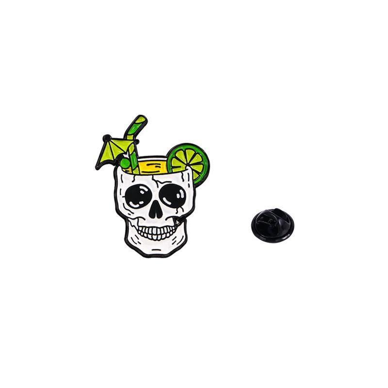 Popular Series Brooch Pumpkin Skull Ghost Alloy Oil Drip Metal Cartoon Punk Horror Badge