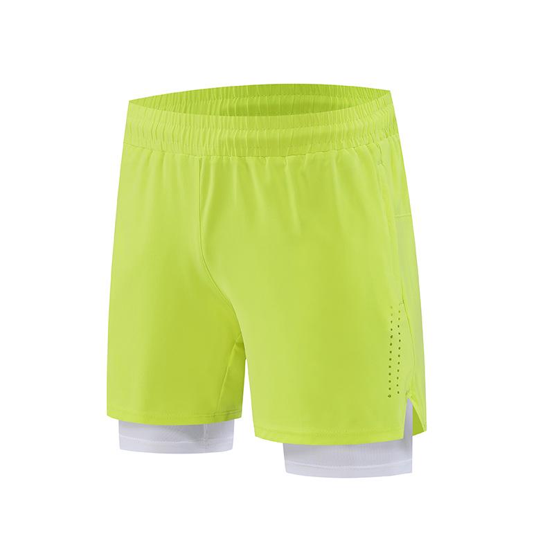 

Мужские летние быстросохнущие тренировочные шорты для баскетбола, имитация двухслойных S флуоресцентный зеленый