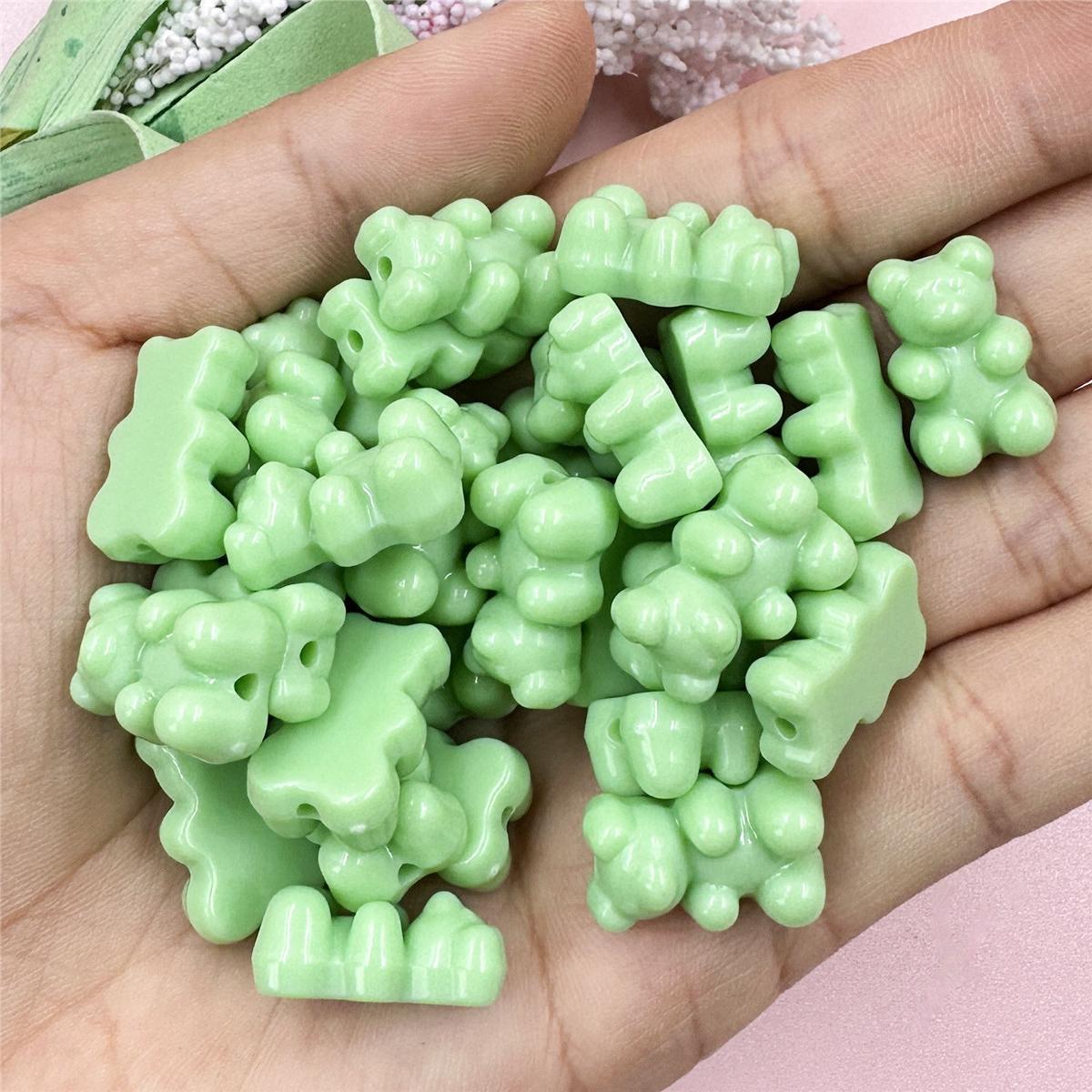 

Loose Beads Mobile Phone Chain Earring Fashion 11*18mm DIY Materials Making Jewelry Accessories Bracelet 25Pcs Bear Solid Color Accessories