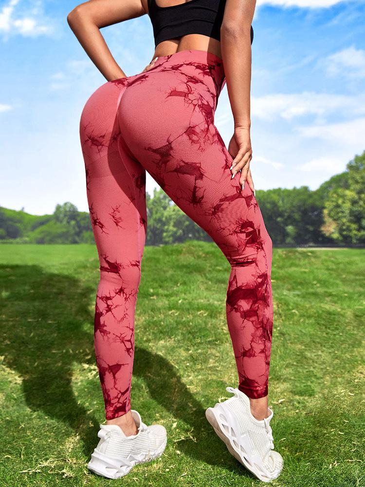 Seamless Tie-Dye High Waist Yoga Leggings - Butt Lift & Tummy Control