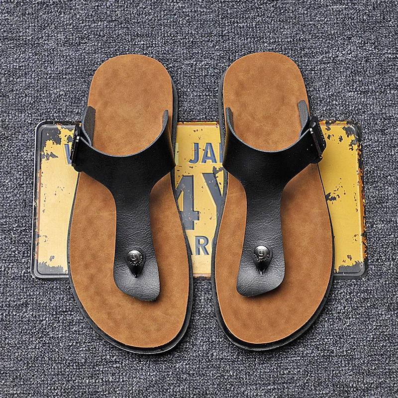 Fashion New Design Men's Sandals Summer Anti Slip Beach Shoes Handmade Male Slippers New Flip-flops Casual Outwear Men Half Drag Sandals