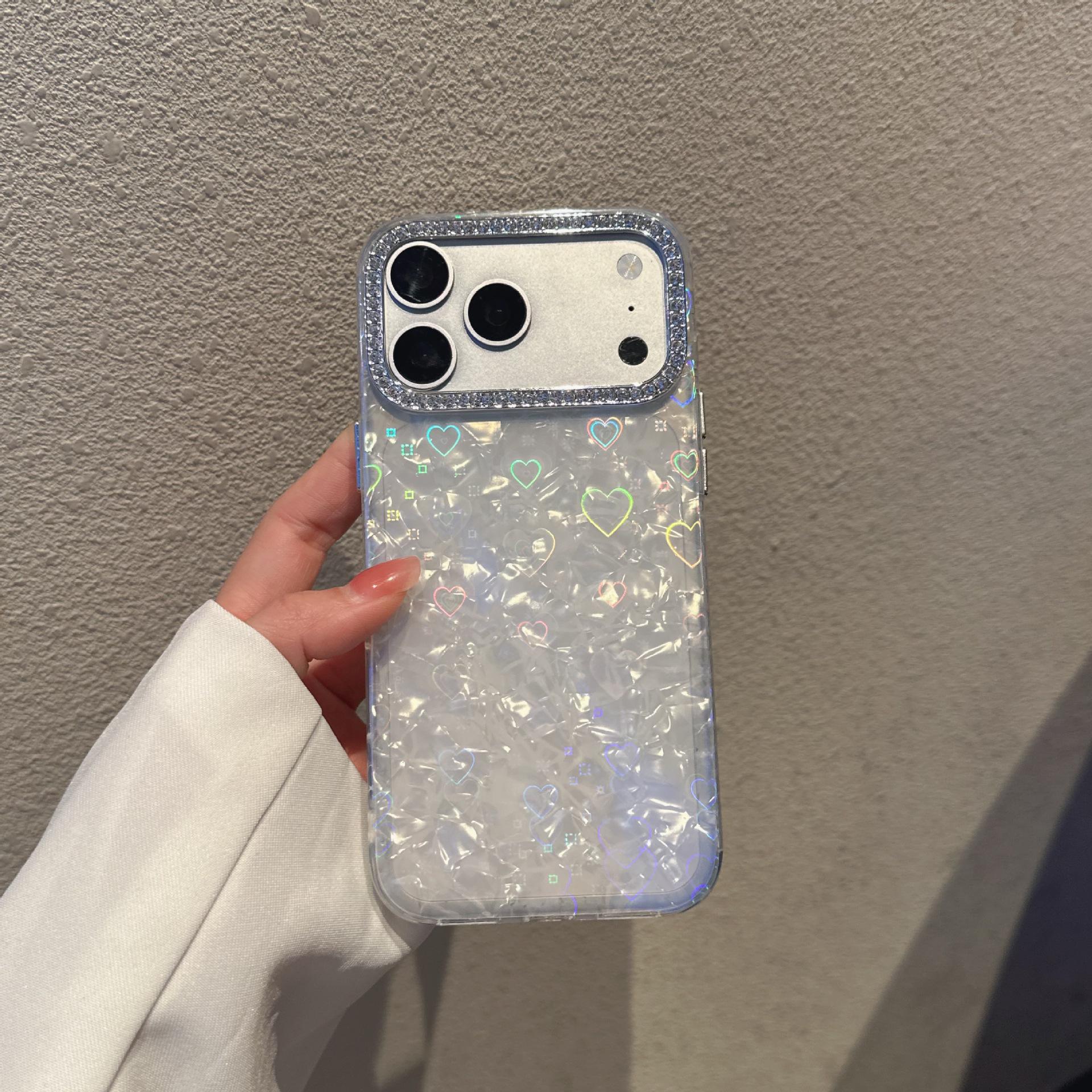 

Love Shell Pattern Large Hole Case for iPhone 17 Pro Max/15 Pro, Compatible with iPhone 11/12/16 14 Pro Max