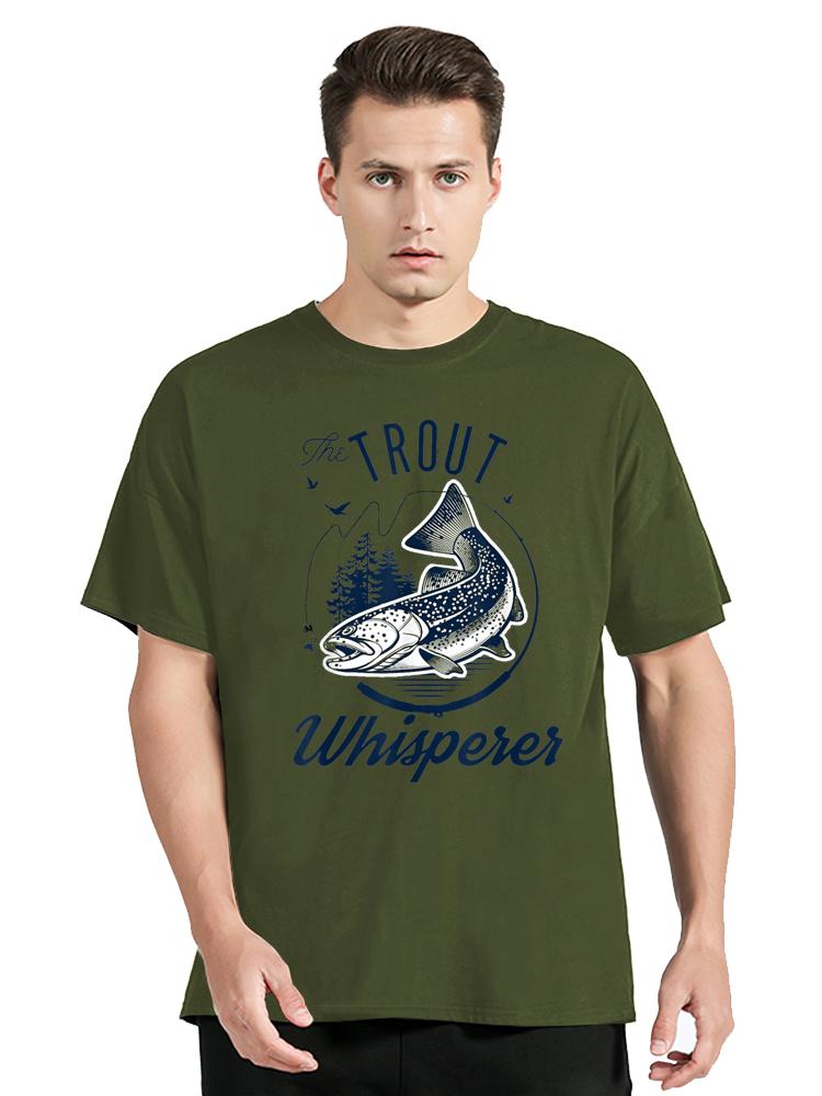 Unisex Tshirts Trout Fishing Steelhead Rainbow Trout Whisperer Gift Cotton Tee Shirt Fisherunisex Lake Time T Shirt  Gift Clothes