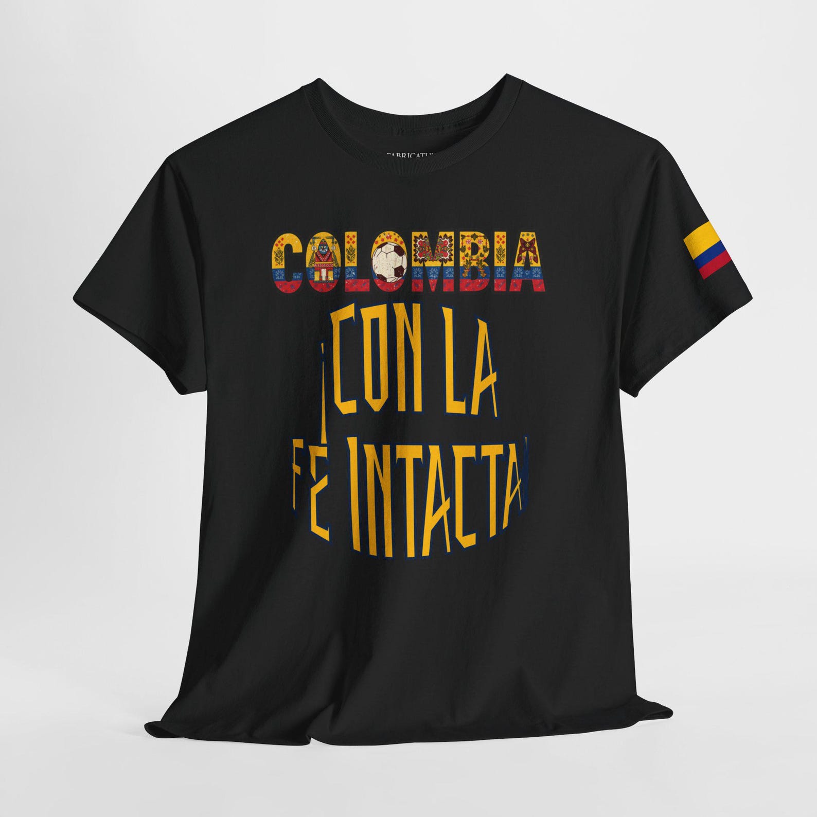 Colombia Football Fan Tee | Con La Fe Intacta Graphic Soccer Shirt M