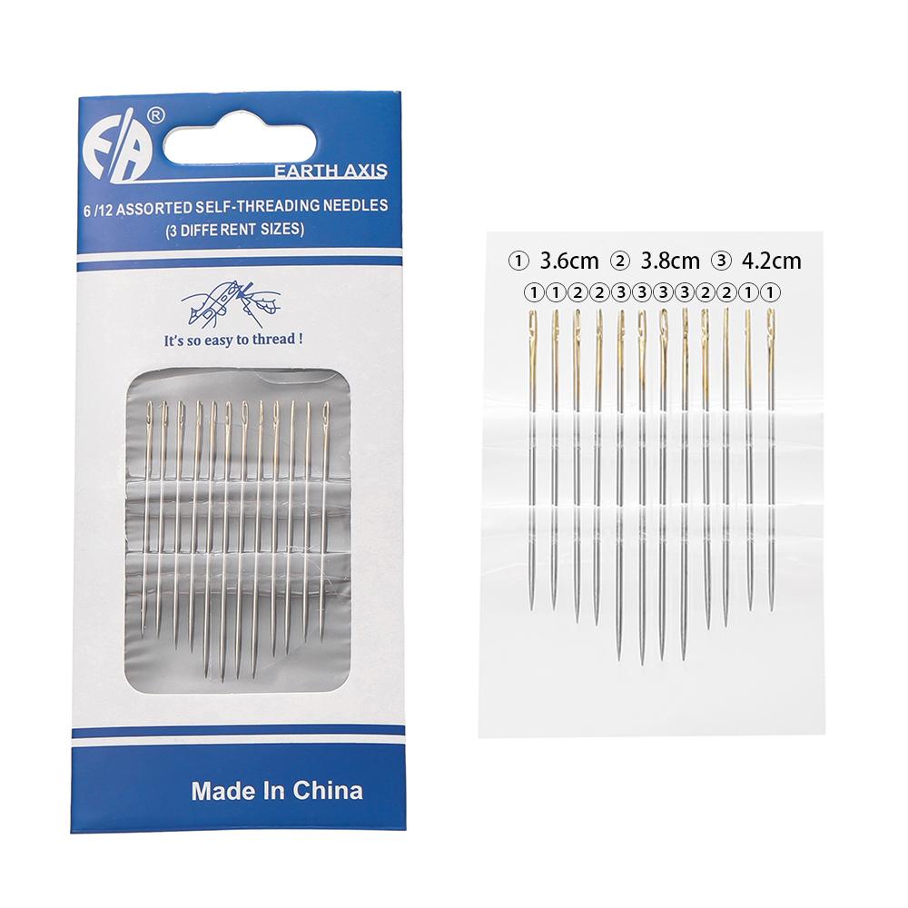 Side Hole Blind Sewing Needles Elderly Self Threading Needle Household DIY Jewelry Beading Sewing Tool Embroidery Mending Needle