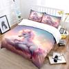 Unicorn resting on dreamy cloud Pattern Duvet Cover Set Digital Print Colorful Polyester Bedding with Zipper Closur for gifts