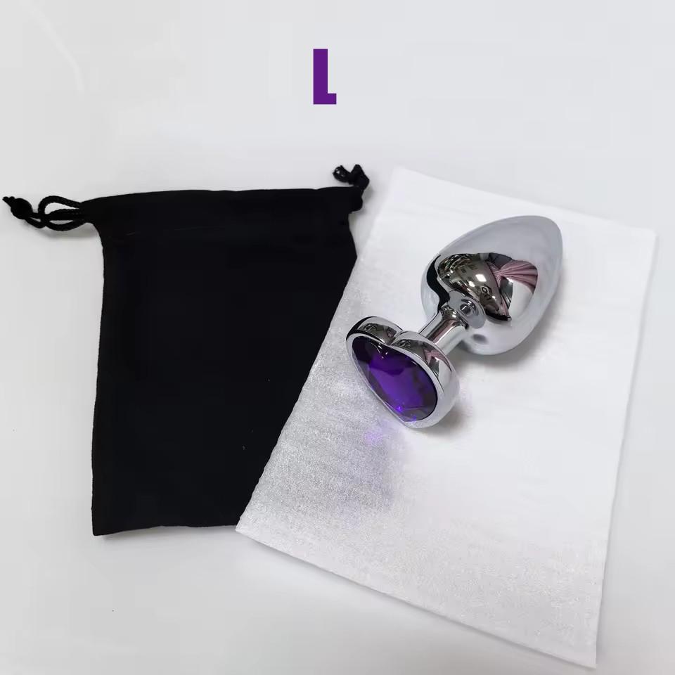 Heart Base Metal Anal Plug Stainless Beginner 5 Size Butt Plug Anus Masturbation Stimulator Dildos Adult Sex Toys For Man Women