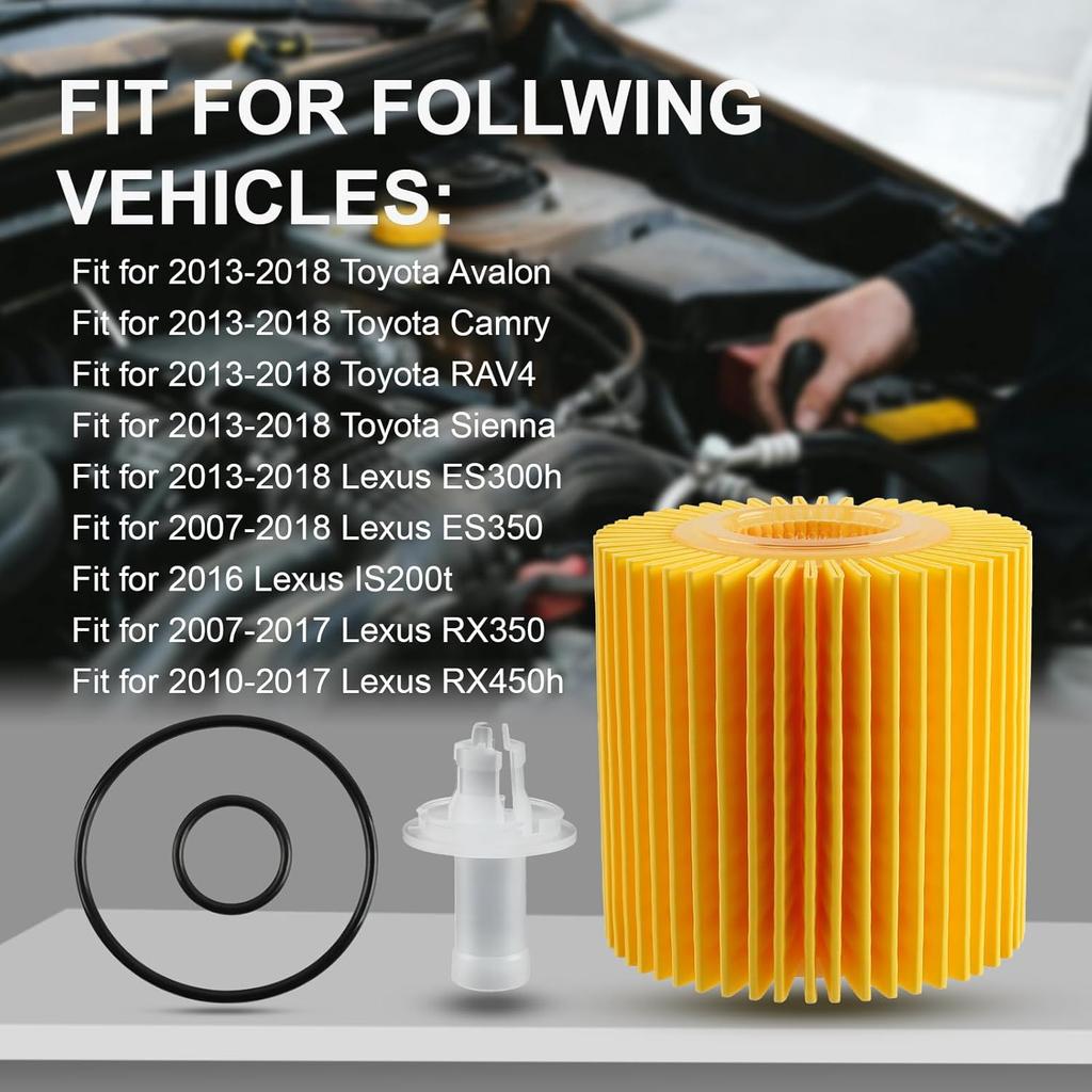MOTOALL 04152-YZZA1 Oil Filter Kit For Toyota Avalon Camry RAV4 Sienna Lexus ES300H ES350 IS200T RX350 RX450H 04152-31090, 04152-YZZG1