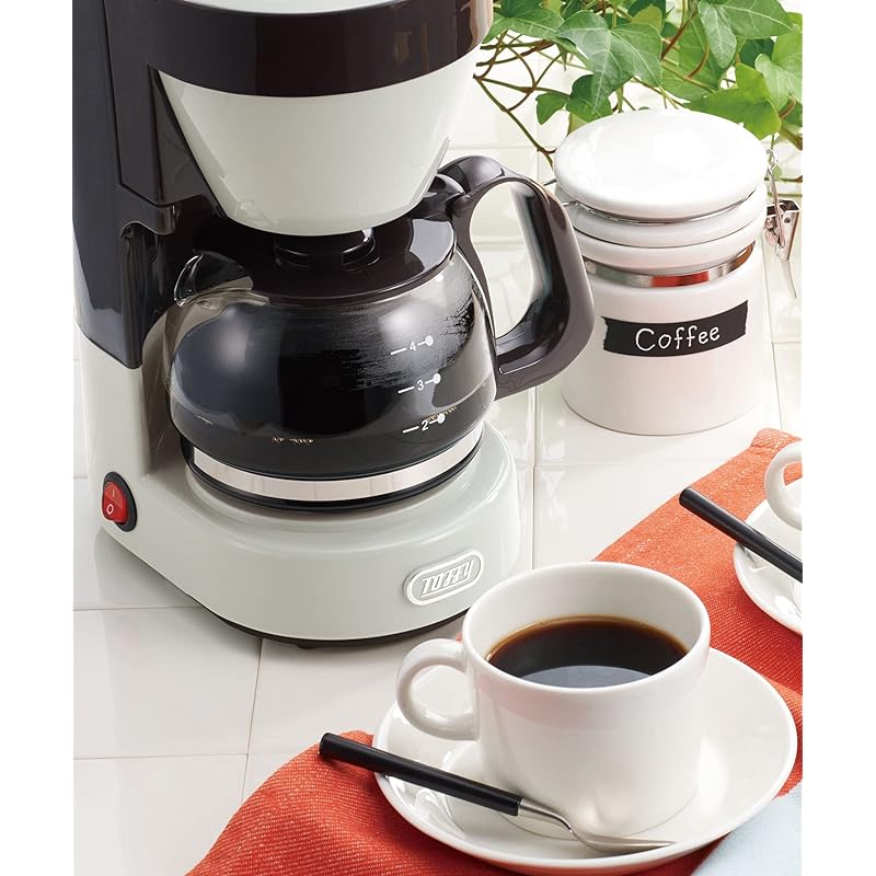 Kávovar na 4 šálky Toffy K-CM1 (popelavě bílá) typ odkapávání Automatická funkce udržování teploty skleněná nádoba Se síťovým filtrem K-CM1-AW