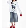 Women's Cropped Jeans Embroidered Loose Straight Wide Leg Shorts Pants Summer Clothing Y2k