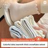 Female Autumn and Winter Plus Velvet Thickened Warm Moon Floor Boneless Tube Pile Socks
