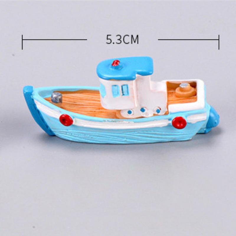 Micro-landscape Marine Beach Fish Tank Landscaping Small Boat Fishing Boat Yacht Wheel Model Miniature Small Ornaments