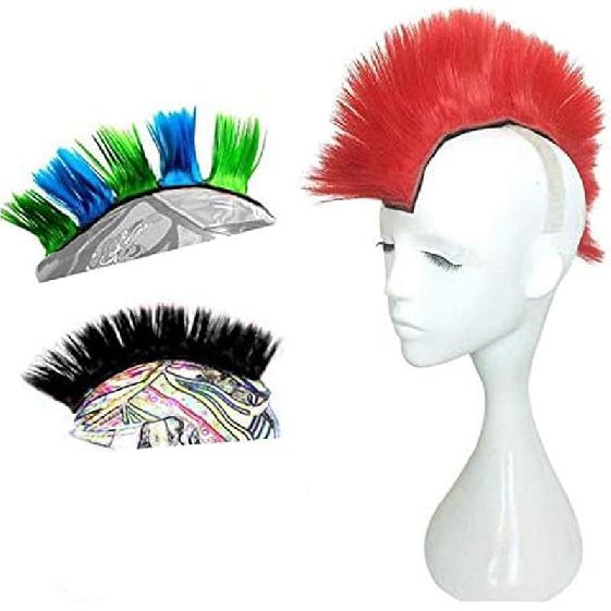 Helmet Hawks Mohawk Synthetic Wigs for Bicycle/Almost Helmet/Stick Reusable Design