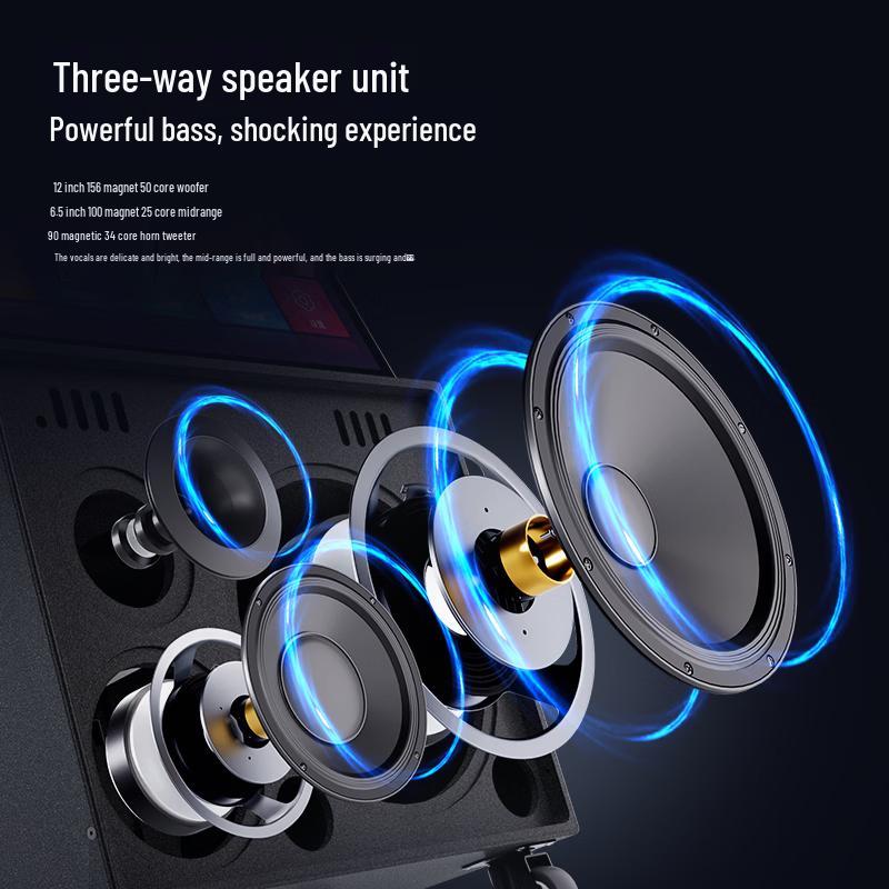 Malone Portable KTV Speaker with 22-inch Display CN Plug (adapter Included)