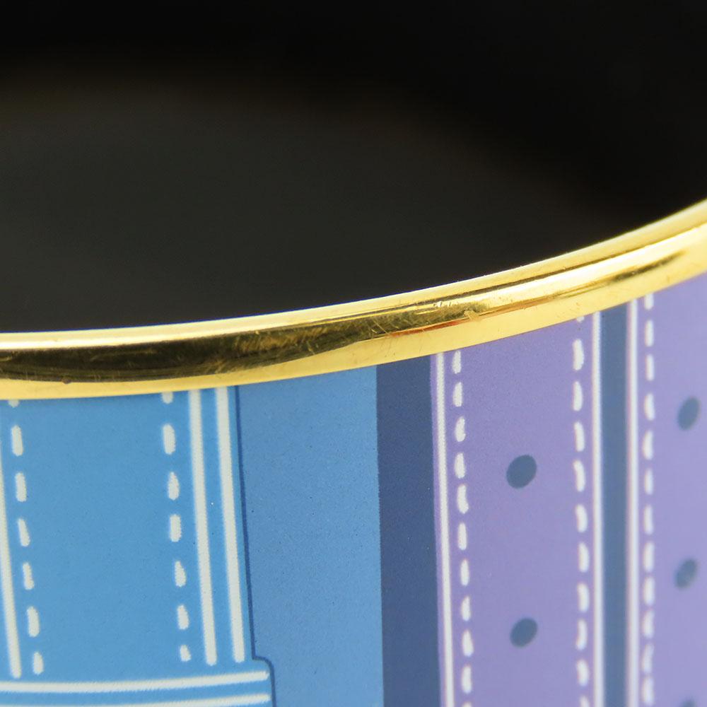 Used HERMES Bracelet Emile TGM Metal 65.5g Blue Multicolor Bangle