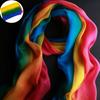 Soft Rainbow Color Chiffon Fashion Long Shawl Stole Scarves Women Scarf Wrap