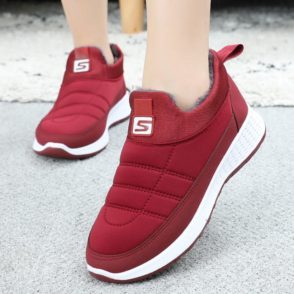 

Повседневная обувь. Зимние ботинки для мужчин и женщин. Модные теплые нескользящие короткие ботильоны с круглым носком из хлопка. 37