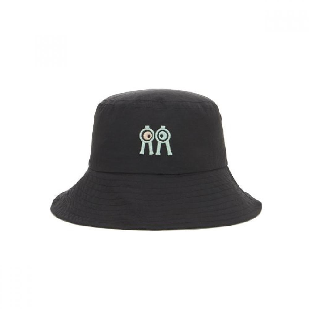 Rolling Rollie Bucket Hat Black Big Font Olive Beige Eye S(57CM)