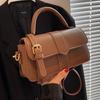 Retro Solid Color Handbag 2026 New Fashion Small Square Shoulder Crossbody Purse Vintage Magnetic Snap Closure Bag CLE