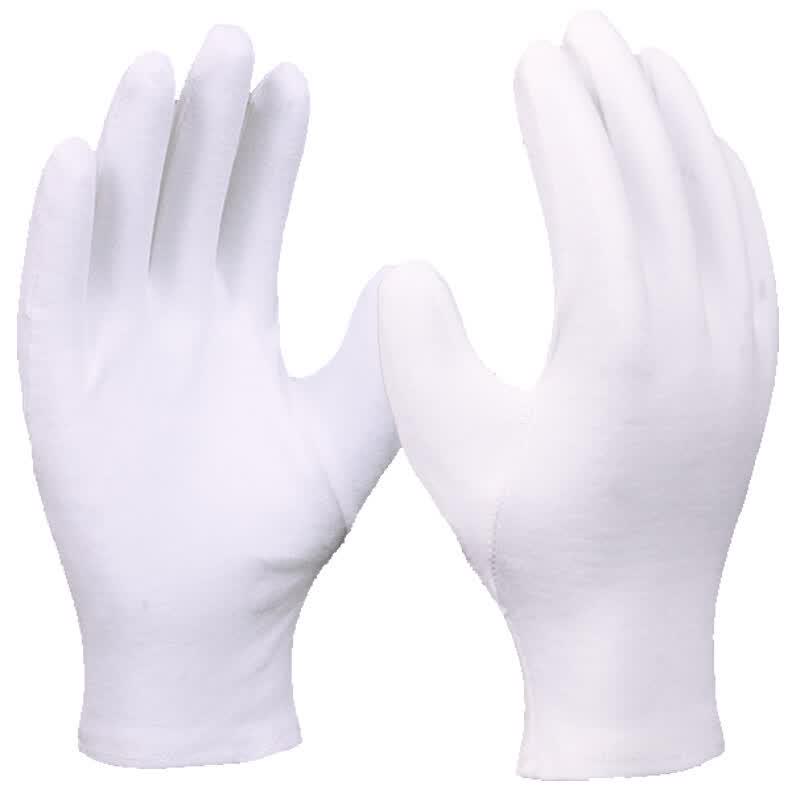 Fuxing Pure White Cotton Work and Etiquette Gloves