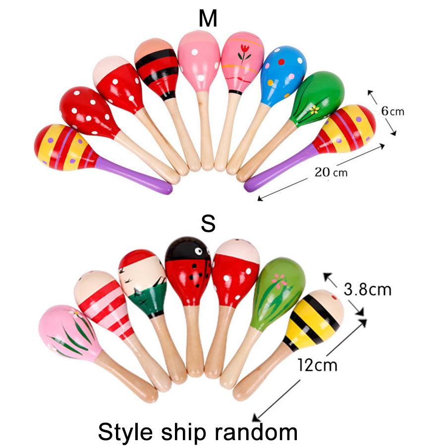 1pcs Wooden 2 Sizes Available Sand Hammer Children Early Educational Toys Musical Instrument Toys style ship random