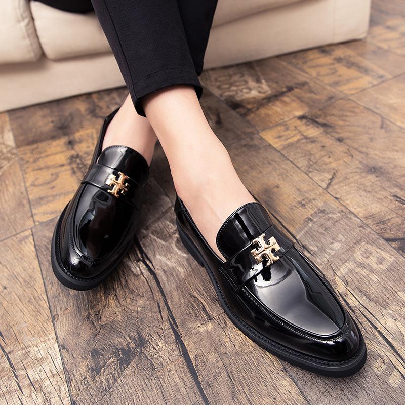 Dress pointed lazy shoes British young hairstylist small leather shoes