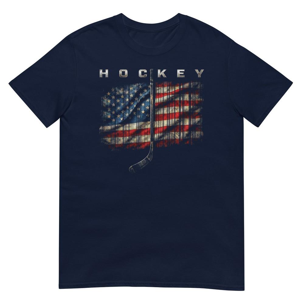 American Flag Hockey Vintage Baseball Bat TShirt