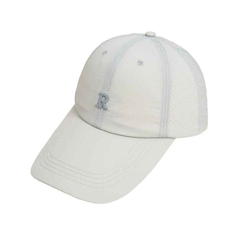 

Light and quick-drying mesh breathable summer sunscreen embroidery R standard baseball cap big head circumference cap R embroidery label One size adjustable бежевый