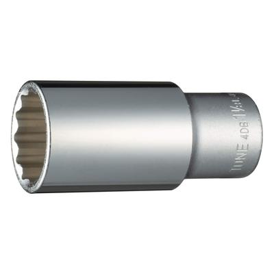 Deep Socket 1 Inch Across (12-point) 4DB-36L, 12.7mm (1/2") Drive, 1/8 Flats.