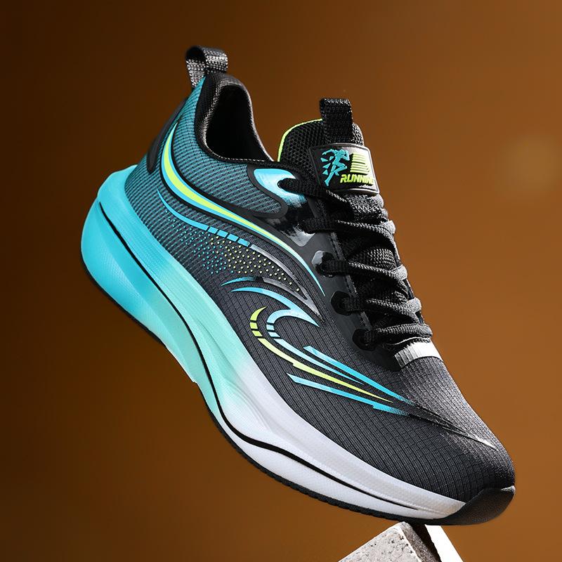 2025 new carbon board running shoes men's mesh breathable sports shoes women's shock absorption youth student professional running shoes