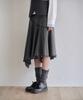 Leondeondada Archive Stripe Trim Midi Skirt, Charcoal
