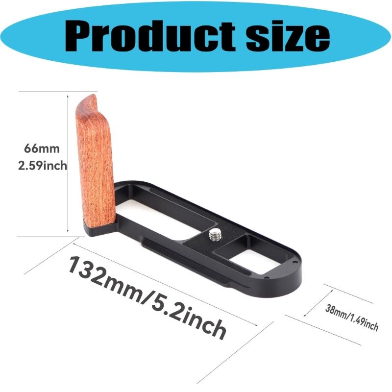 Secure Camera Grip with Wooden Handle for Q2 Improved Grip Comfort ARCA Tripod Compatibility Protective Bottom Pad