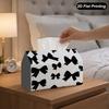 2D Flat 1pc Black Bow Ribbon Decorative Tissue Box, Suitable for Home, Cars, Kitchens, Bathrooms, Tissue Box for Daily Use, Tabletop Decorative Accent