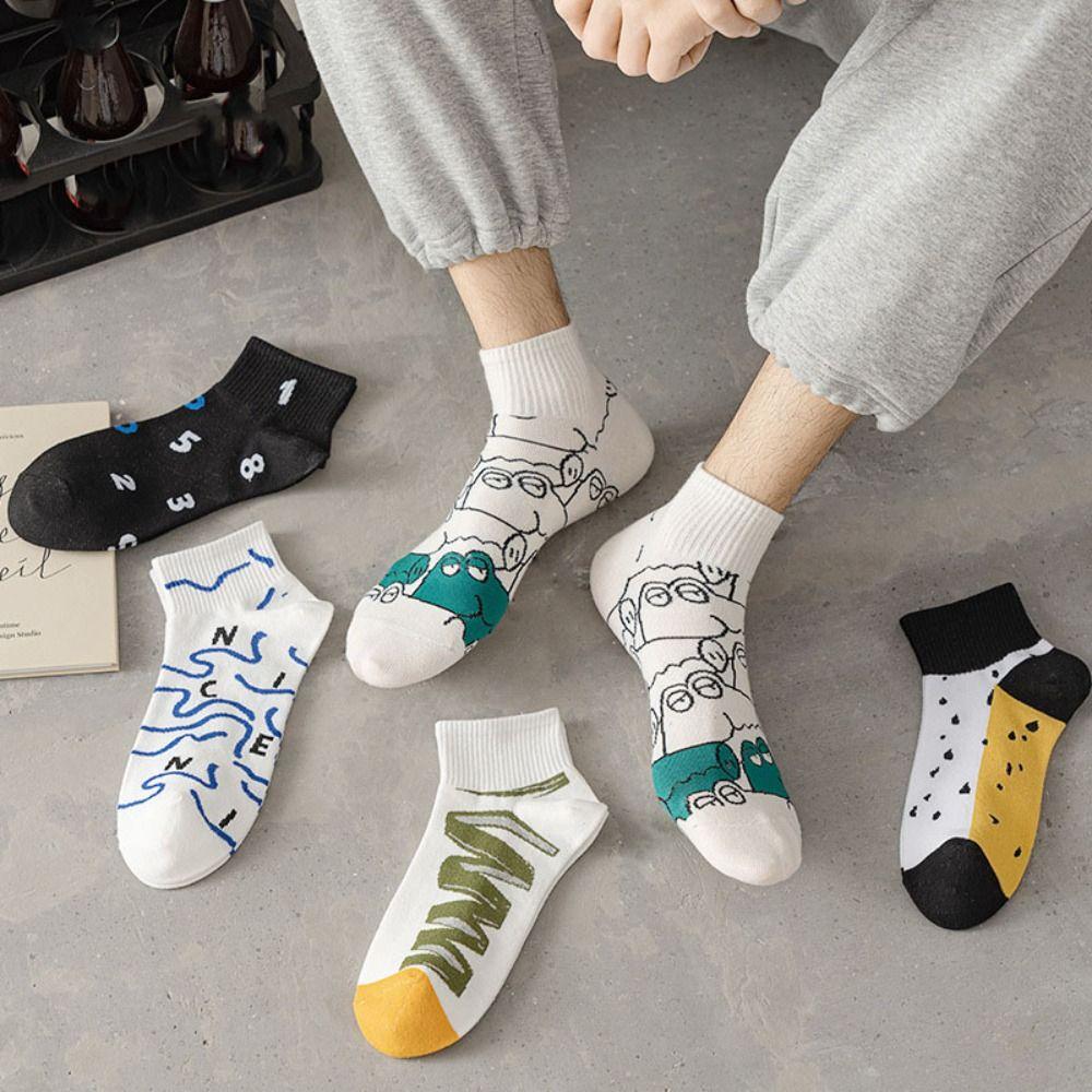 5Pairs Cotton Men Tube Socks Simple Sports Ankle Sock Casual Men's Mid-calf Socks  Female
