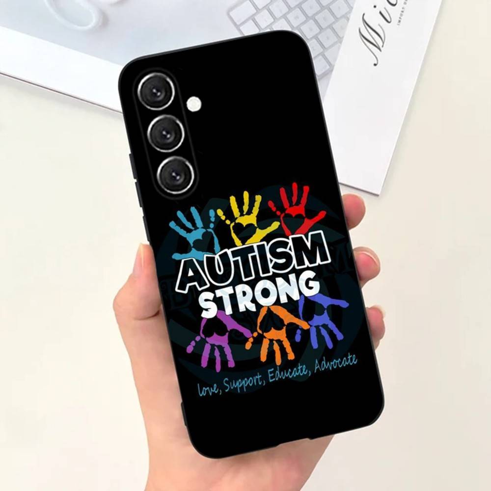 

Autism Support Puzzle Phone Case Phone Case For Samsung S25,S24,S21,S22,S23,S30,Ultra,S20,Plus,Fe,Lite,Note,10,9,5G Black Cover Samsung S105G