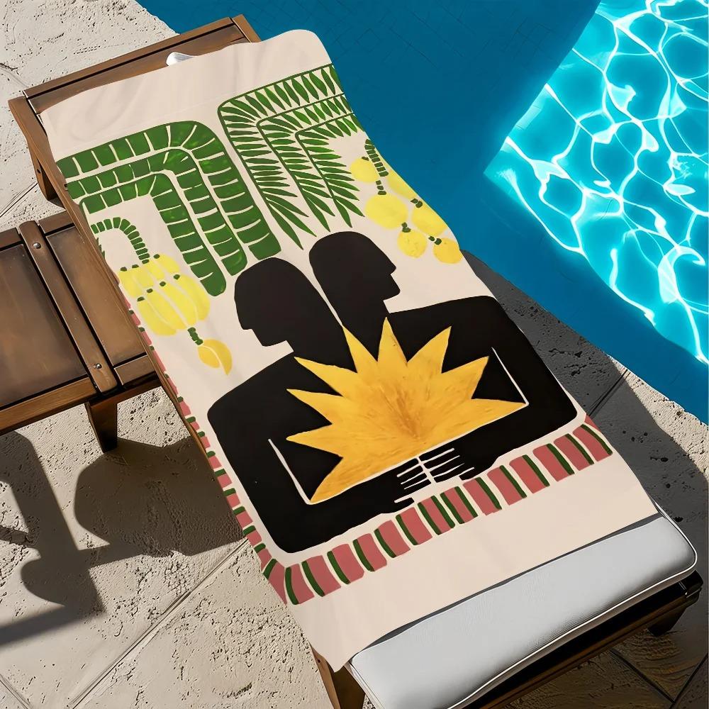 Harajuku Style Tiger Print Beach Towel Unique Abstract Eye Bath Towel Trendy Graphic Swimming Towels Summer Seaside Yoga Mat