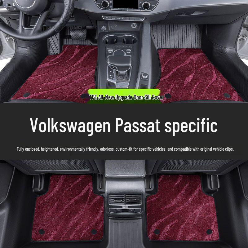 Volkswagen Passat Car Floor Mats: TPE Material, Surround Design, Door Sill Protection, Fits 19-26 Models, Eco-friendly
