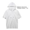 Men Short Sleeve Solid Color Hooded Drawstring T-shirt Pullover Tee Shirt for Daily Wear