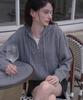 DEHEVE Two-Way Hood Zip-Up Knit [Gray]