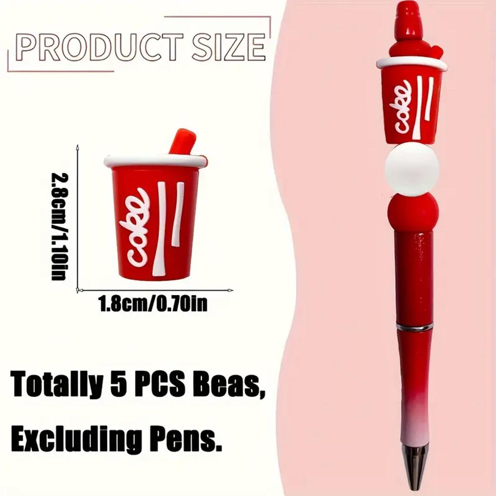 

5/25PCS Coke series silicone bead set, perfect for DIY handmade crafts such as keychains, necklaces, bracelets, etc
