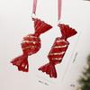 Christmas Pendant Pet Plastic Christmas Tree Hanging Decoration Drop Ornament Gold Glitter Plastic Christmas Decoration Pendant