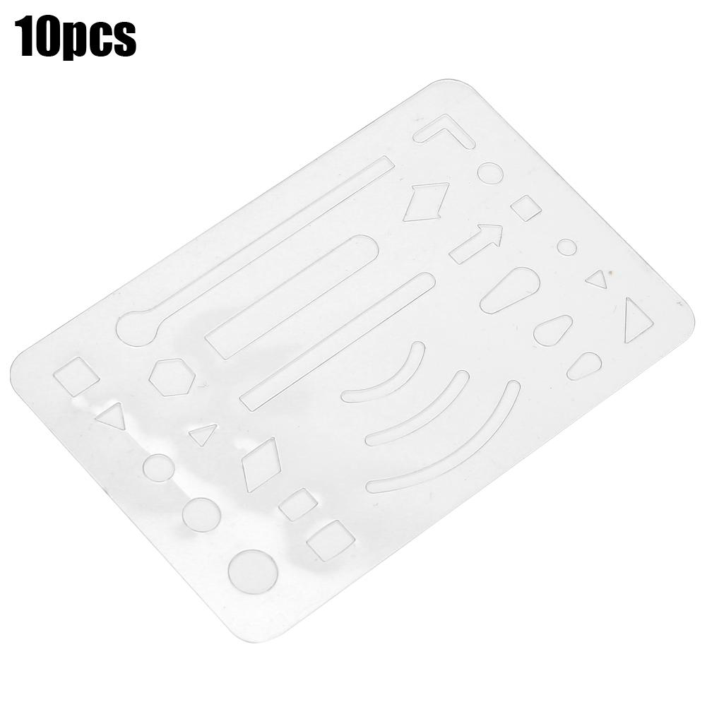 

10 шт., 27 отверстий, стирающий щит, универсальный инженерный шаблон для рисования, линейка с узором White